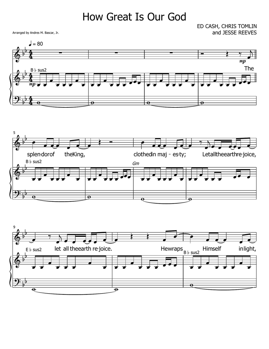 How Great Is Our God A Cappella scores gallery preview page 1