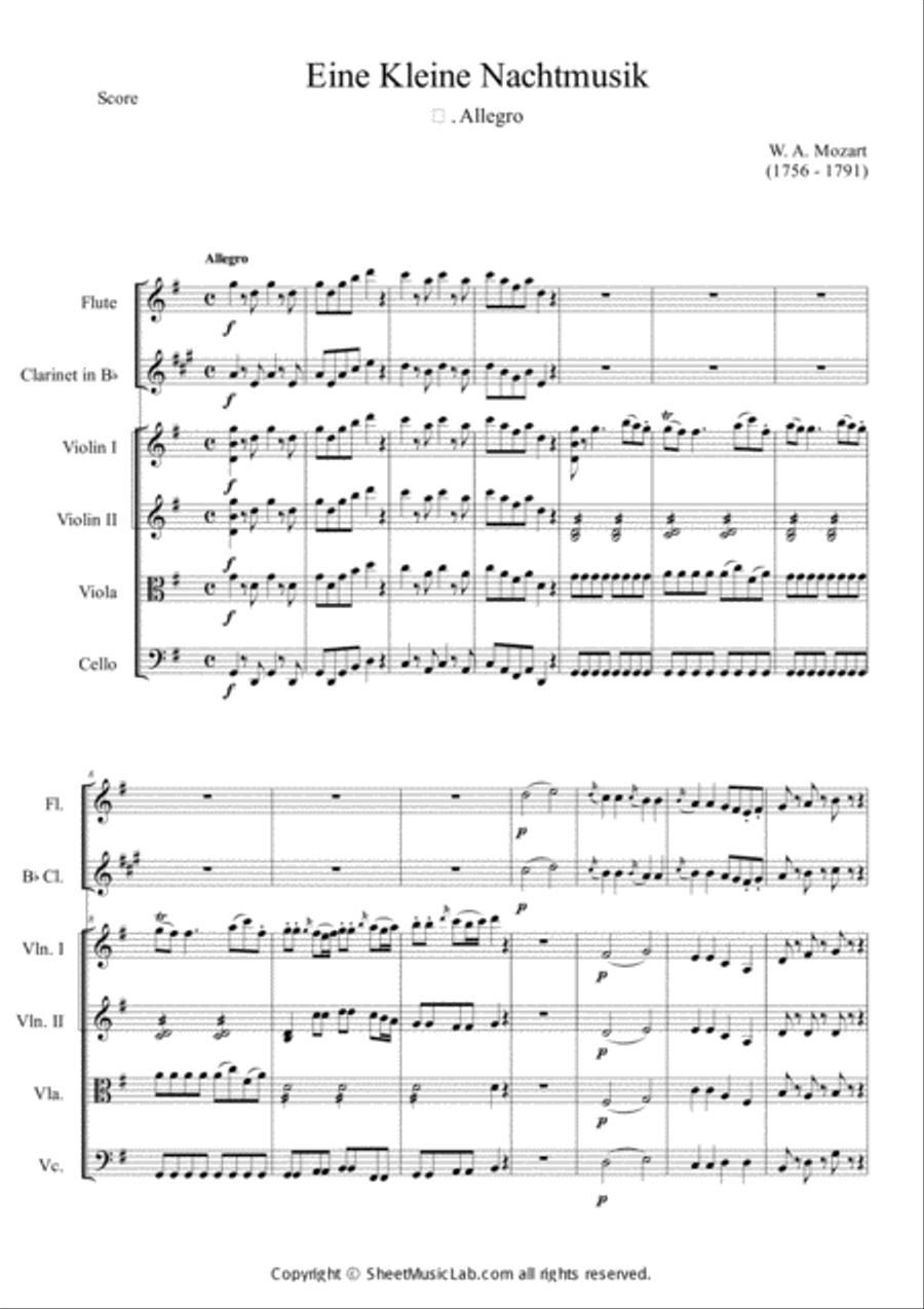 Serenade No.13 "Eine Kleine Nachtmusik" in G major, K.525 1.Allegro