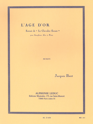 Book cover for L'age D'or (saxophone-alto & Piano)