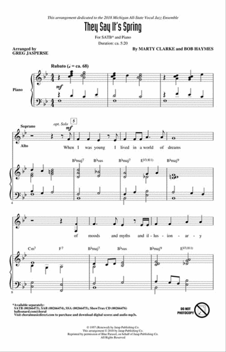 They Say It's Spring They Say It's Spring Choir scores gallery preview page 2