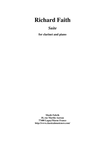Richard Faith : Suite for clarinet and piano