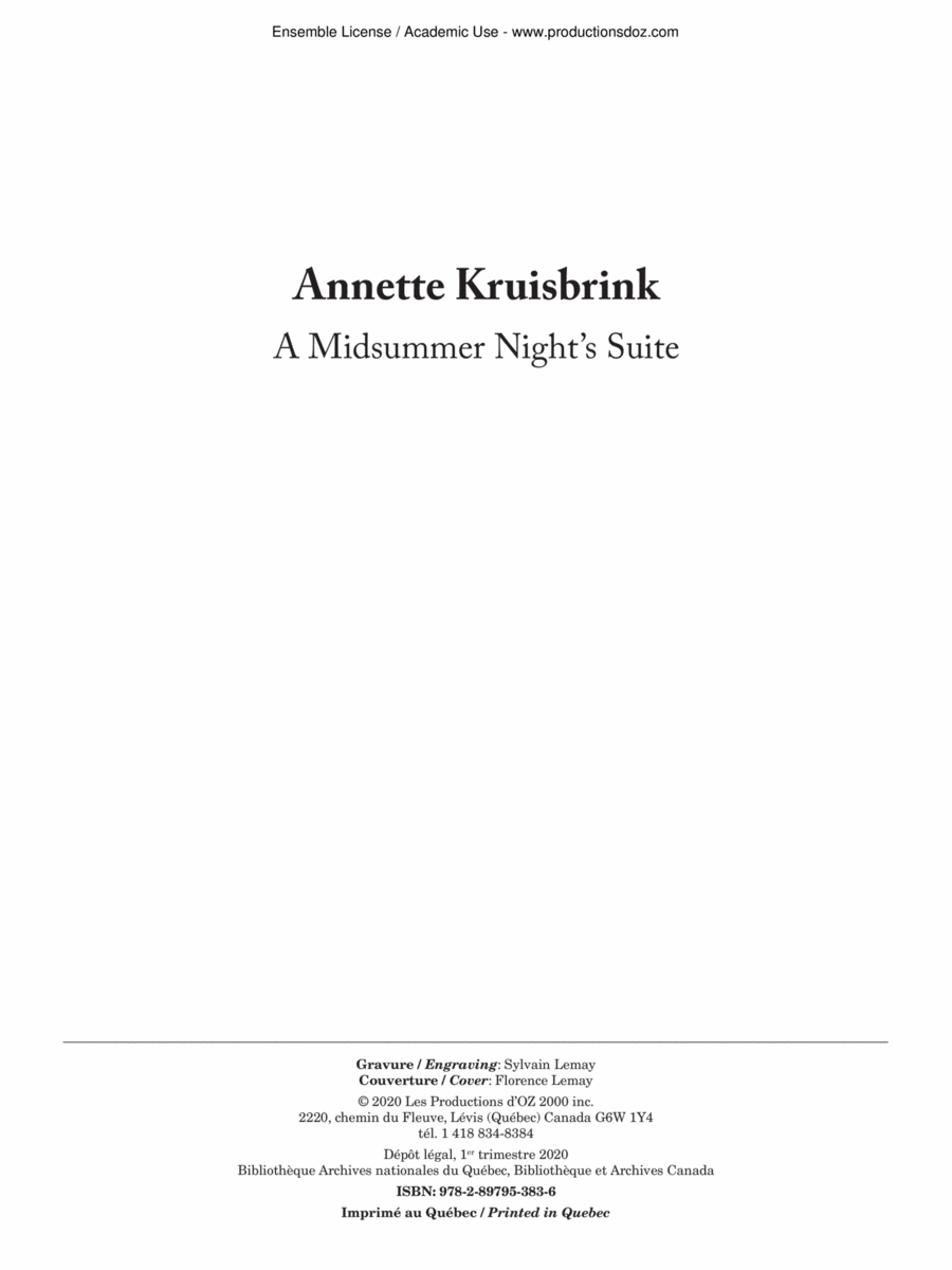 A Midsummer Night's Suite Guitar Ensemble scores gallery preview page 1
