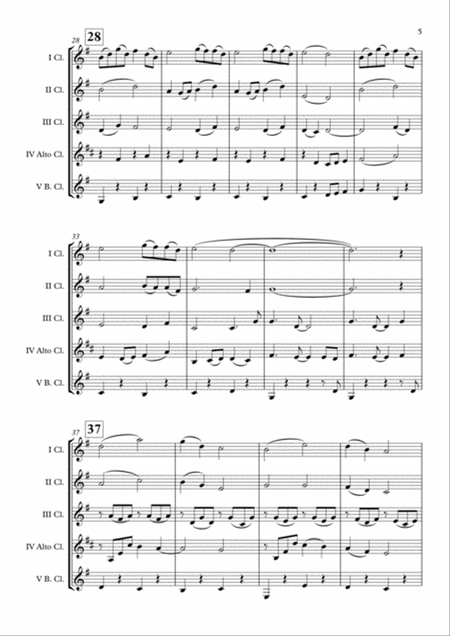 God Bless Us Everyone Clarinet Choir scores gallery preview page 6