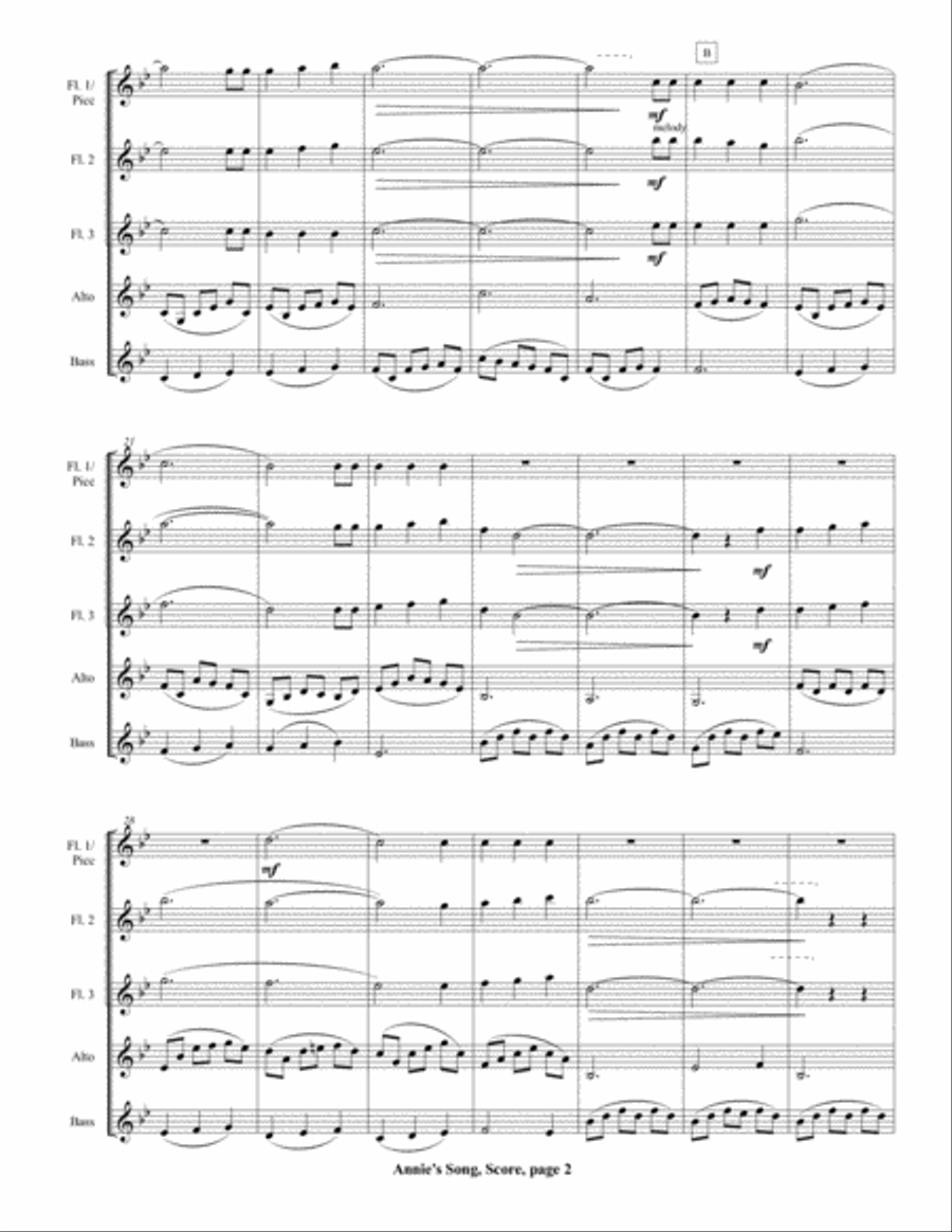 Annie's Song Woodwind Ensemble scores gallery preview page 6