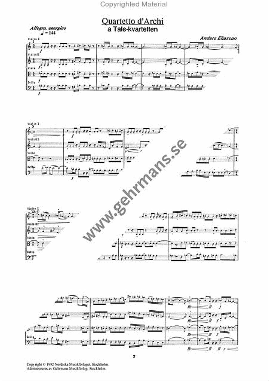 Quartetto d'Archi String Quartet scores gallery preview page 2