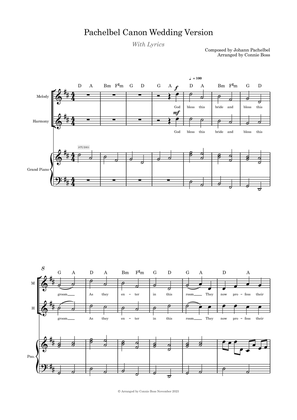 Pachelbel Canon Wedding Version duet and piano