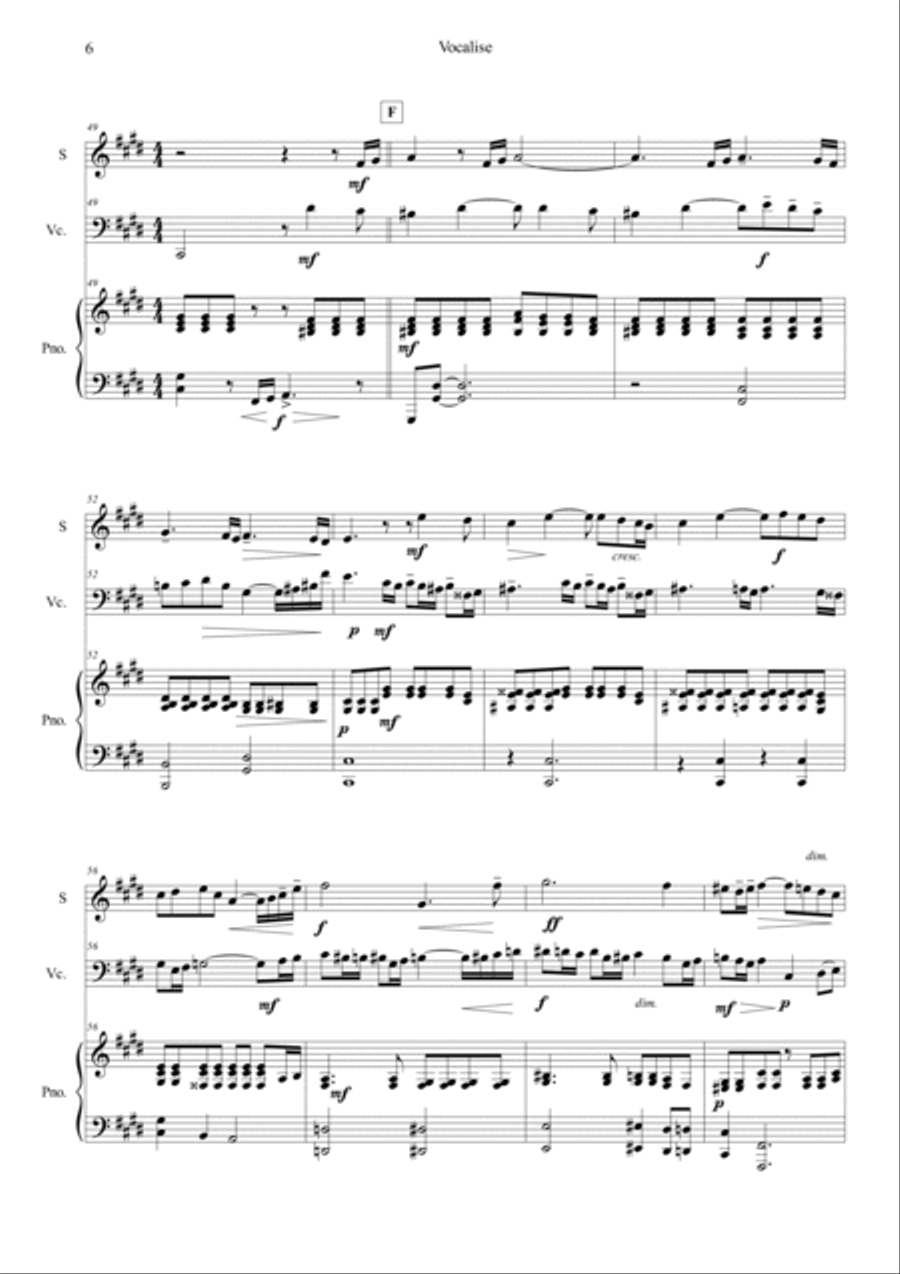 Vocalise Op.34, No.14 Soprano Voice scores gallery preview page 6
