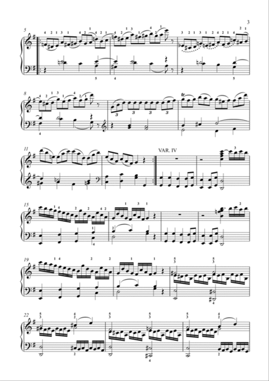 Mozart-10 Variations on Unser dummer Pöbel meint, K.455 Piano Solo scores gallery preview page 4