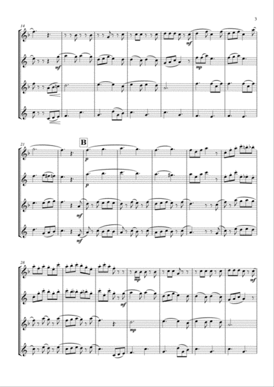 The Teddy Bears' Picnic - Saxophone Quartet Saxophone Quartet scores gallery preview page 3