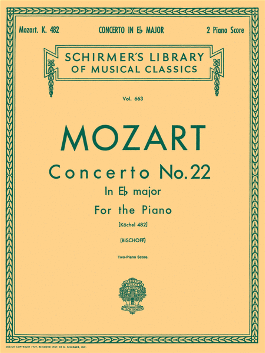 Concerto No. 22 in Eb, K.482 Piano scores gallery preview page 1