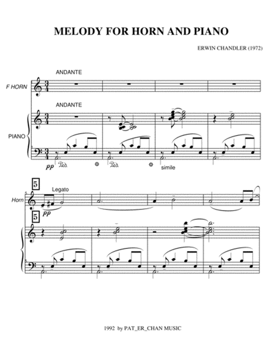 MELODY for FRENCH HORN PIANO image number null