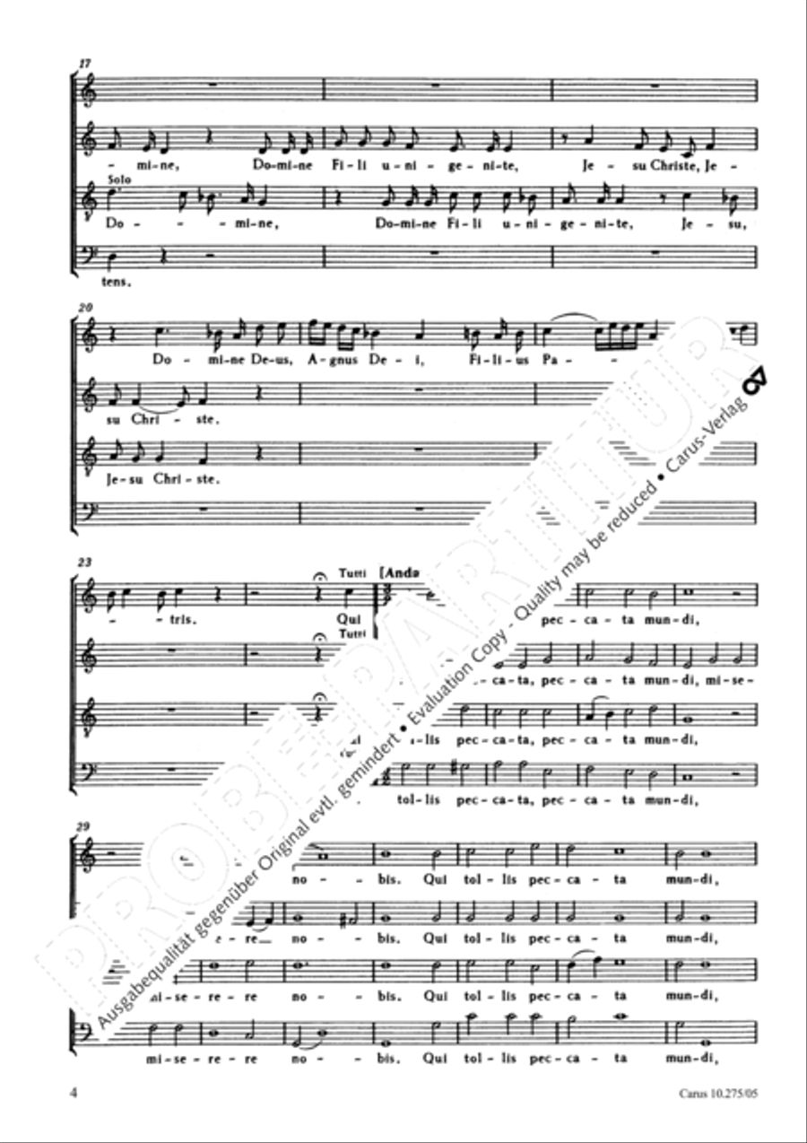 Mass in C Major 4-Part scores gallery preview page 5