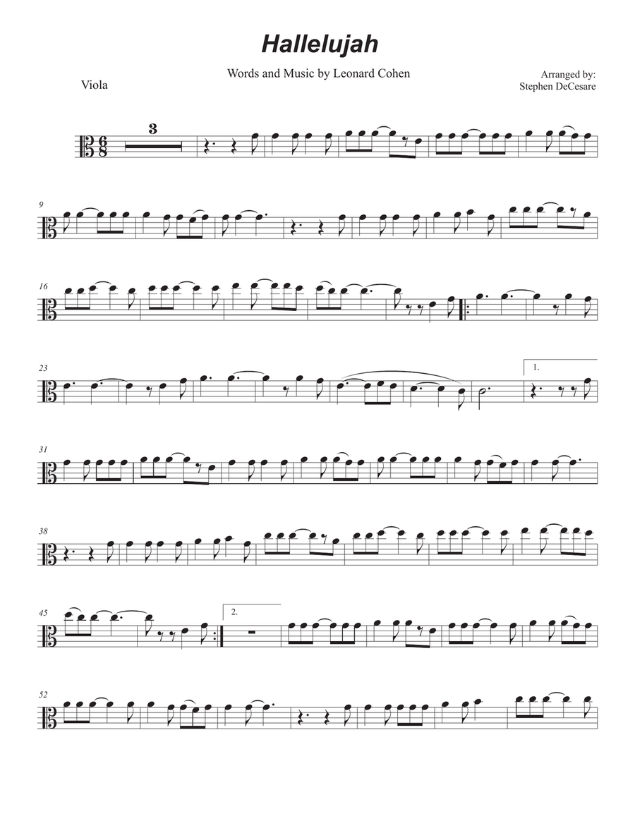 Hallelujah Viola scores gallery preview page 5