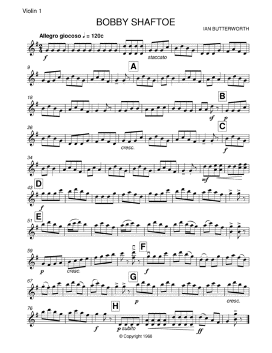 IAN BUTTERWORTH Bobby Shaftoe for string orchestra String Orchestra scores gallery preview page 5