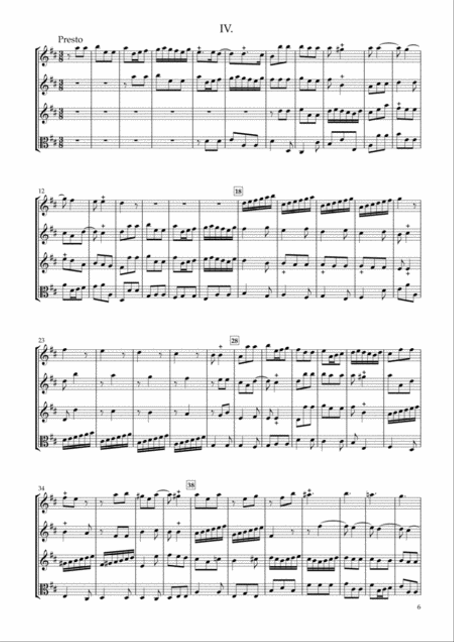 Sonata Op.34-4 for Three Violins & Viola image number null