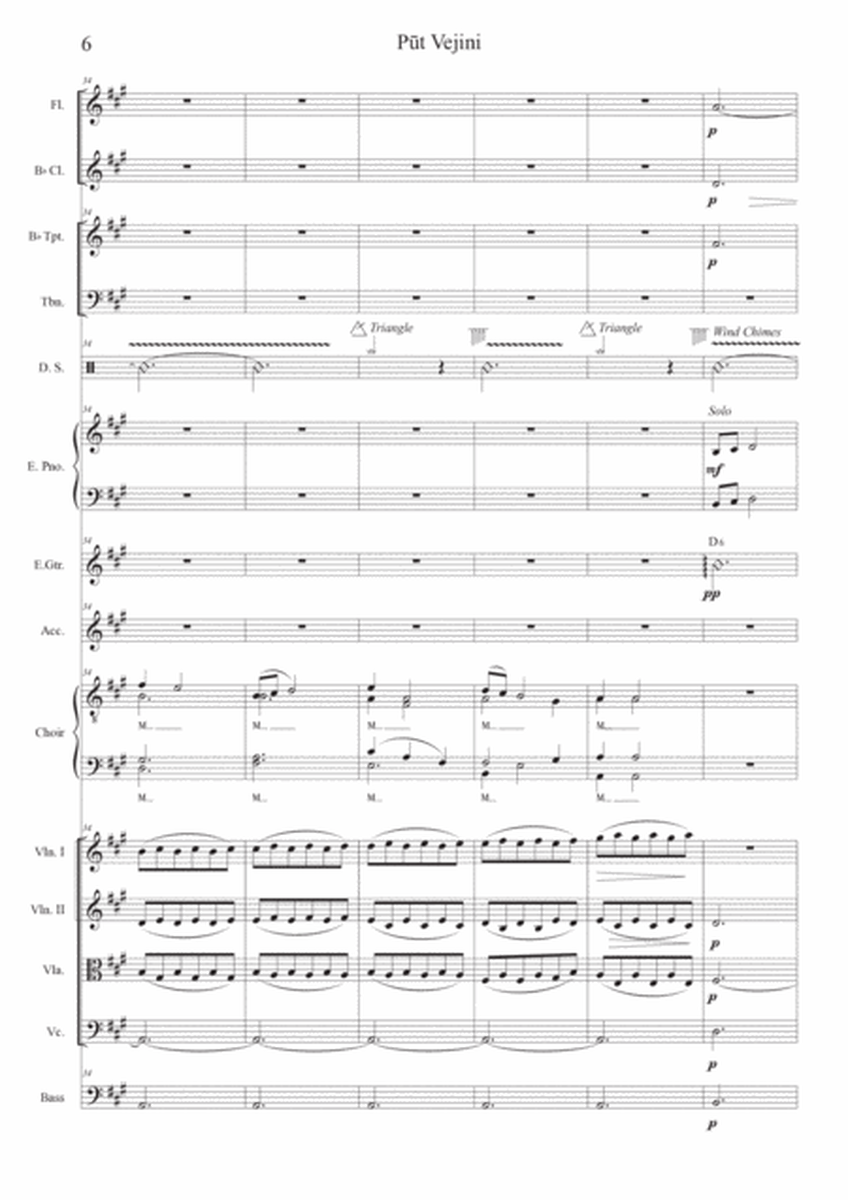 Latvian folk song "Pūt Vejini" (Score and Parts) image number null