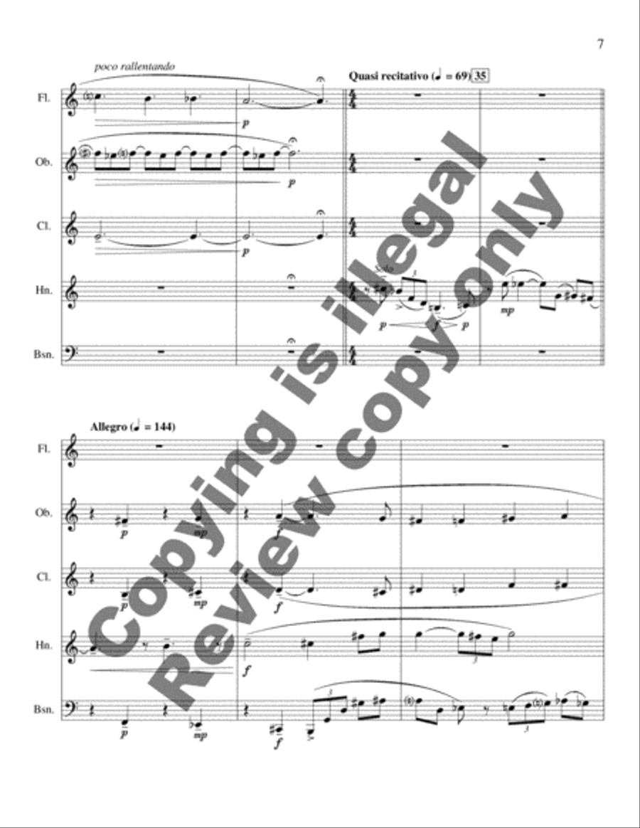 Picnic Music Woodwind Quintet scores gallery preview page 7