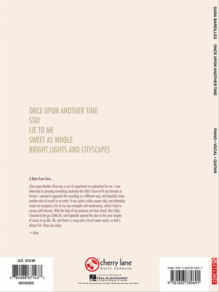 Sara Bareilles - Once Upon Another Time Piano, Vocal, Guitar scores gallery preview page 2