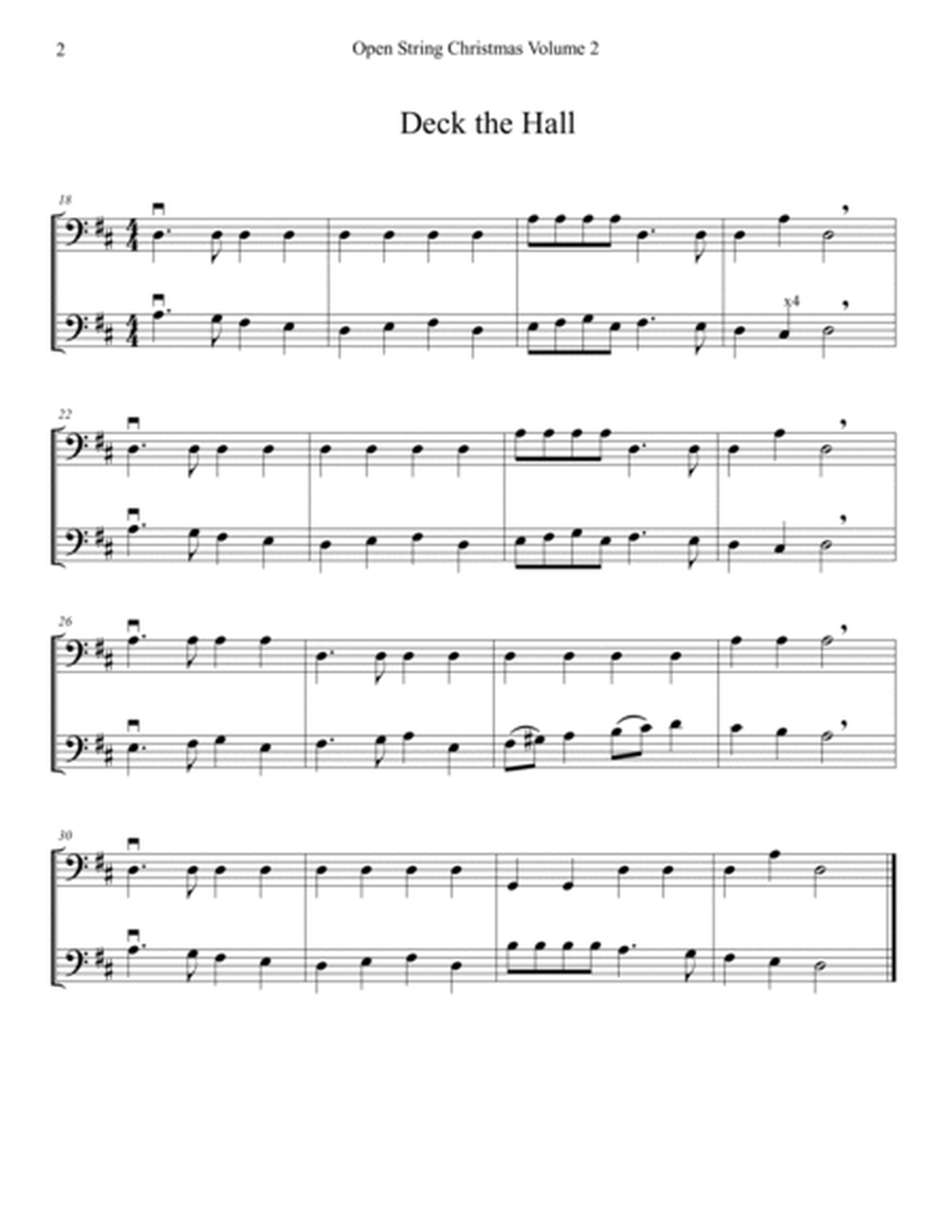 Open String Christmas for Cello, Volume 2