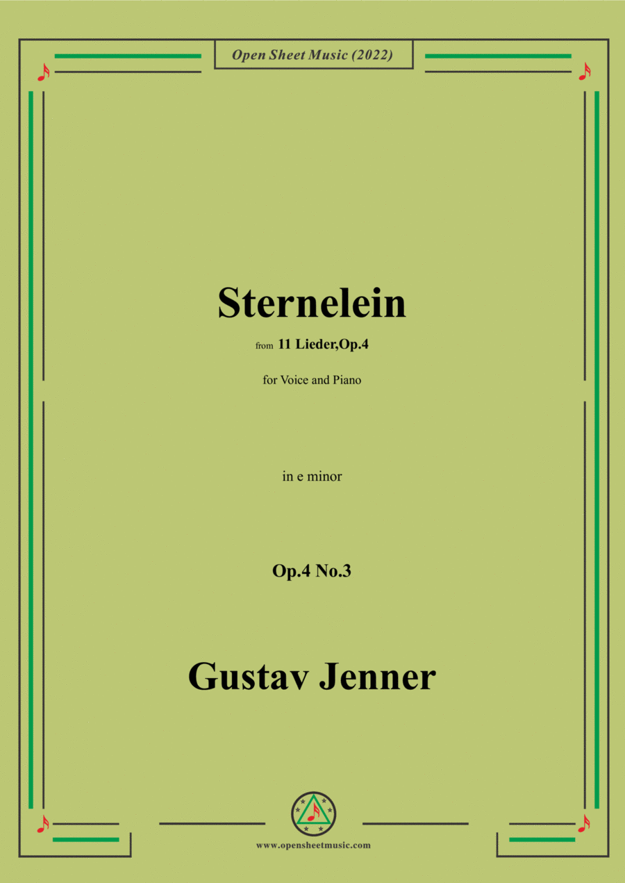 Jenner-Sternelein,in e minor,Op.4 No.3 Voice scores gallery preview page 1