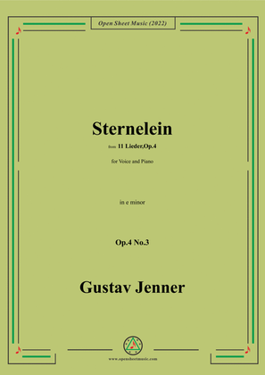 Book cover for Jenner-Sternelein,in e minor,Op.4 No.3