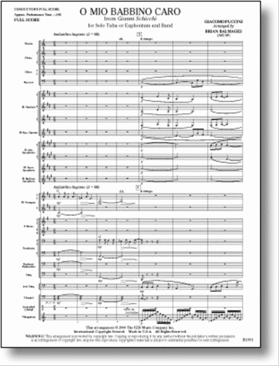 O Mio Babbino Caro Concert Band scores gallery preview page 1