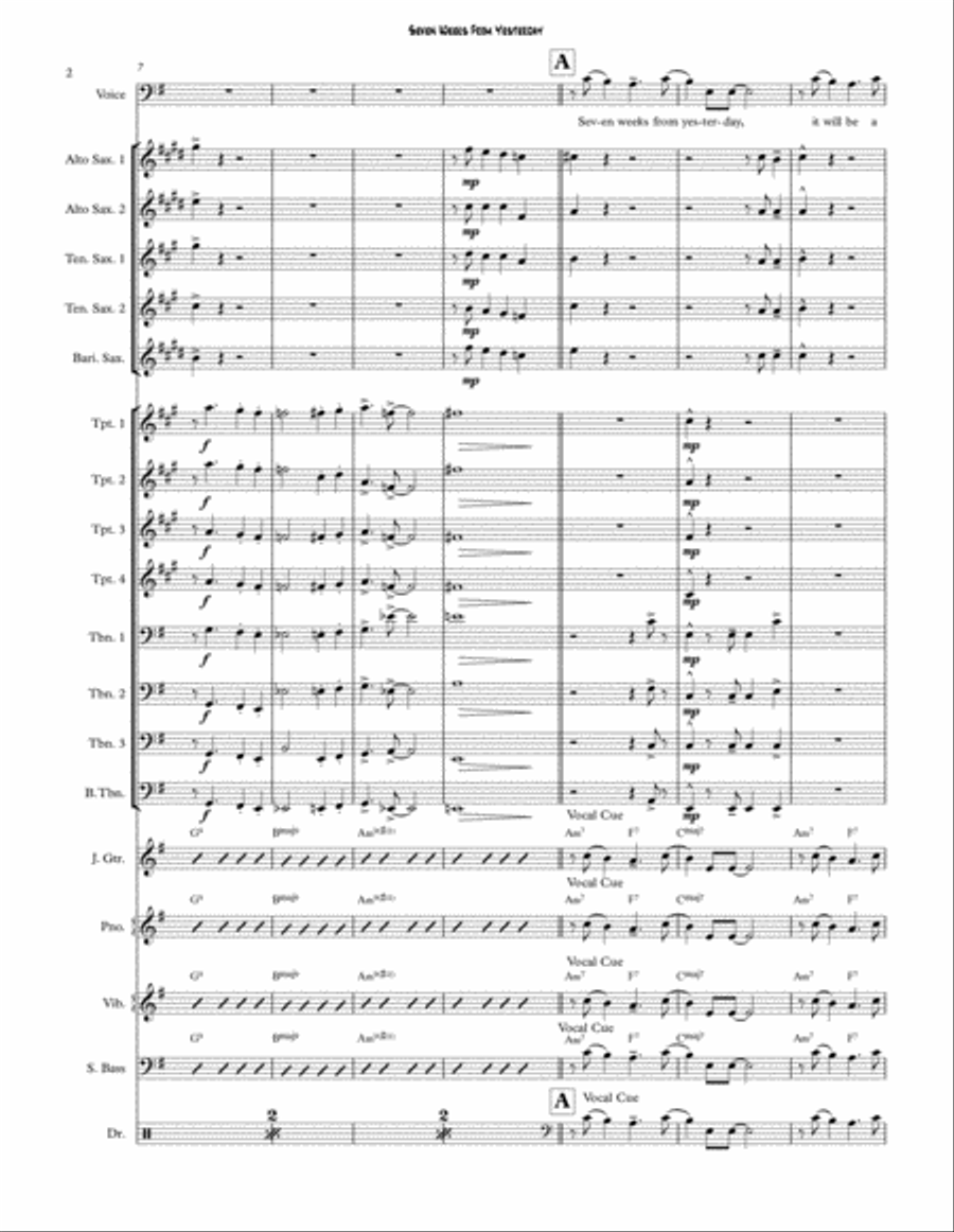 Seven Weeks From Yesterday Jazz Ensemble scores gallery preview page 2