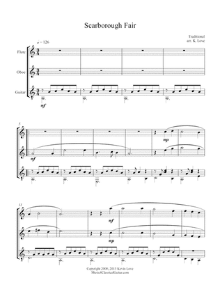 Scarborough Fair (Flute, Oboe and Guitar) - Score and Parts