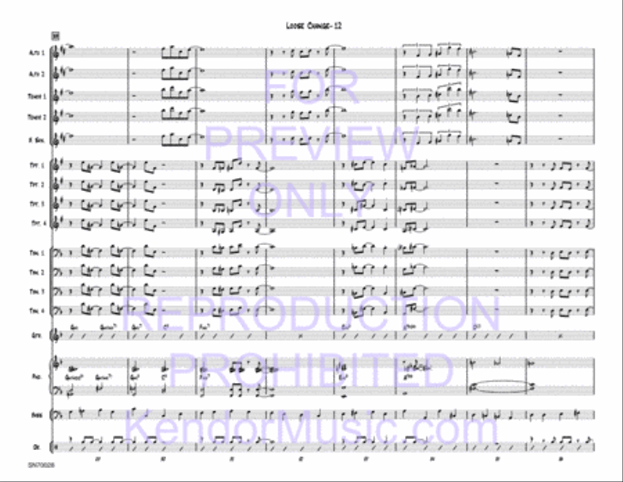 Loose Change Jazz Ensemble scores gallery preview page 13