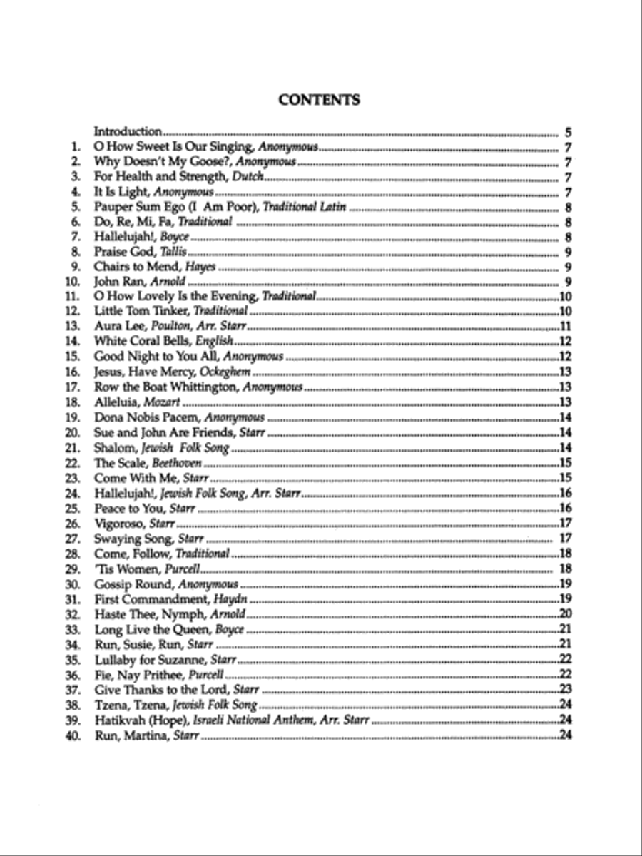 Rounds and Canons for Reading, Recreation and Performance