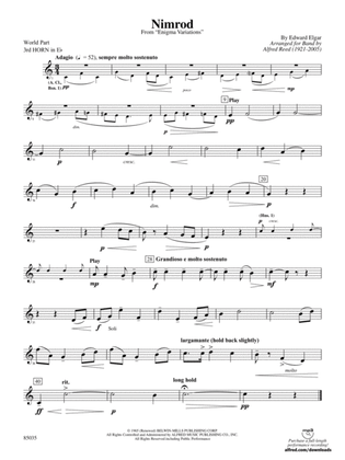 Nimrod (from Elgar's Variations): (wp) 3rd Horn in E-flat