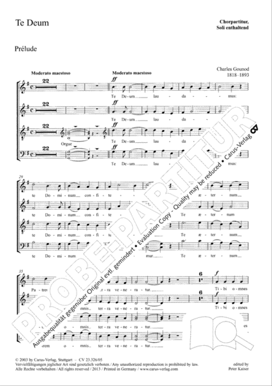 Te Deum 4-Part scores gallery preview page 2