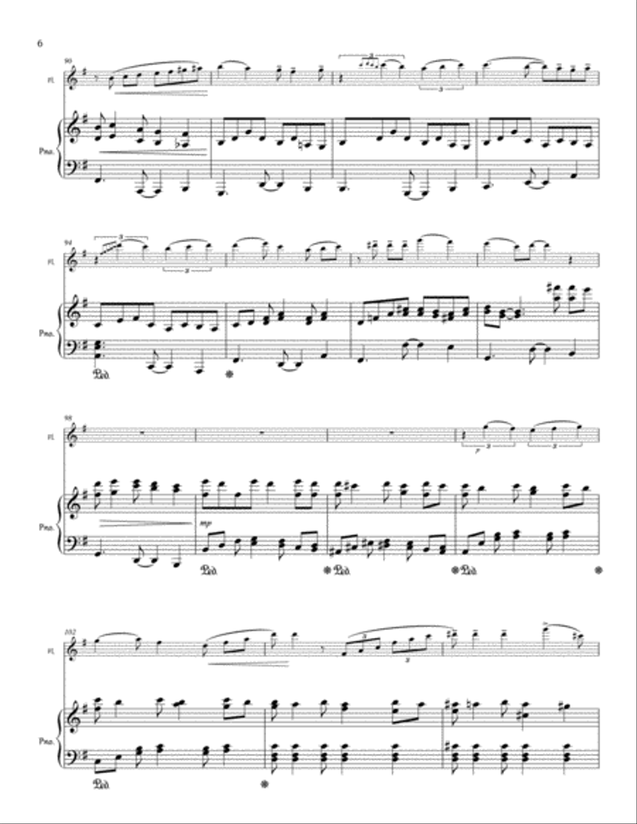 Tema y variaciones sobre una canción de Albarrán Flute Solo scores gallery preview page 6