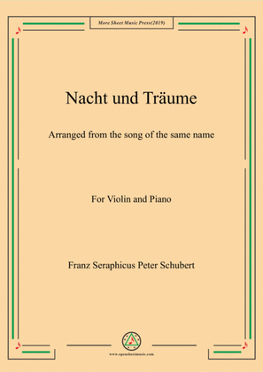 Book cover for Schubert-Nacht und Träume,for Violin and Piano