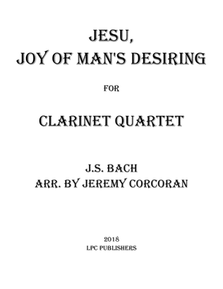 Jesu, Joy of Man's Desiring for Clarinet Quartet