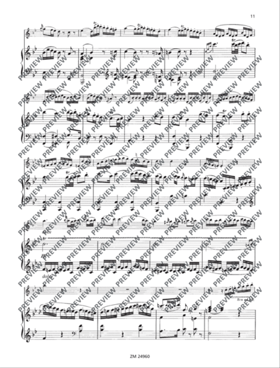 Sonata F major KV 376 (374d) Flute Solo scores gallery preview page 12