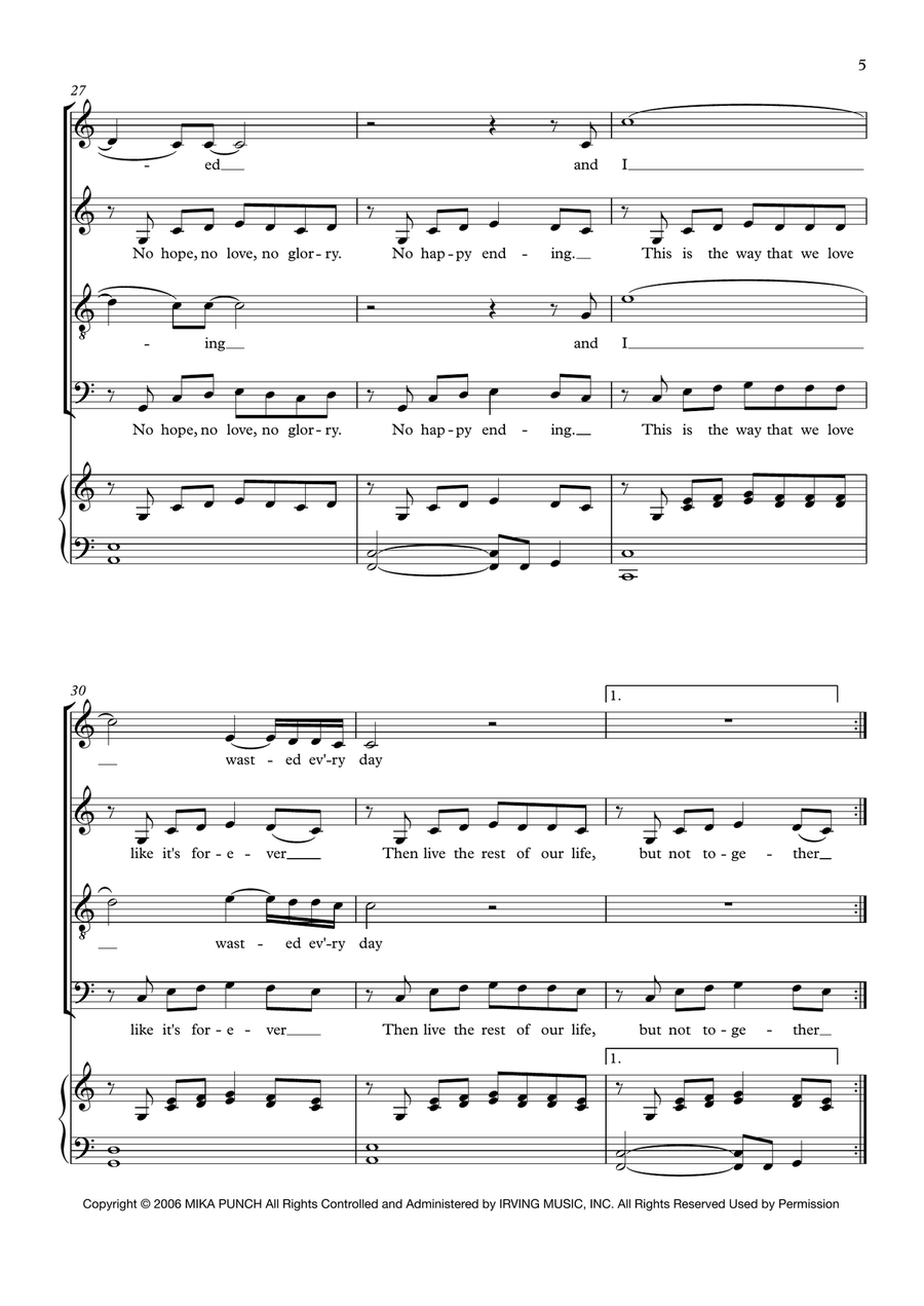 Happy Ending 4-Part scores gallery preview page 5