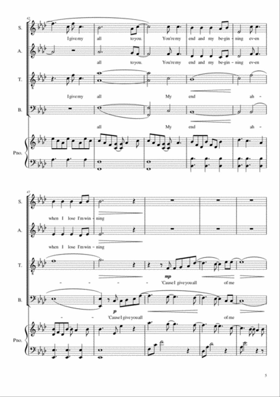 All Of Me 4-Part scores gallery preview page 5