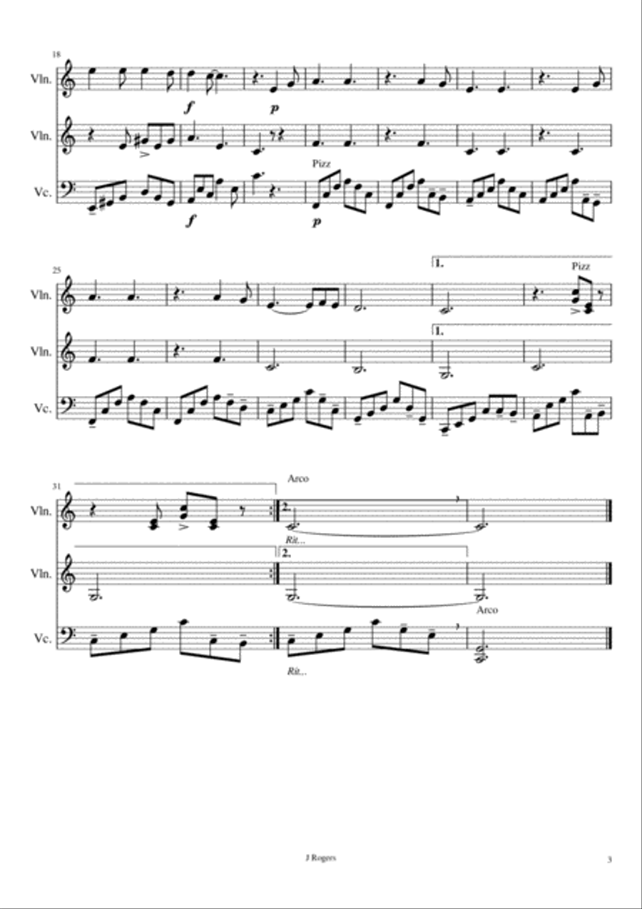 Hallelujah Hallelujah String Trio scores gallery preview page 3