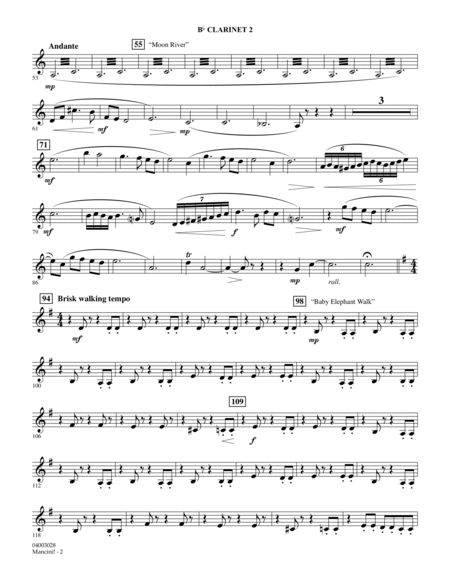 Mancini! - Bb Clarinet 2