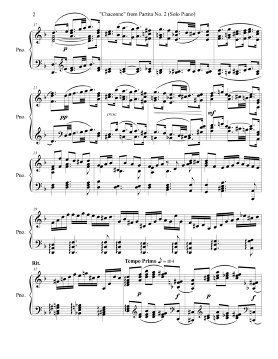 Bach Chaconne Partita No. 2 Solo Piano image number null