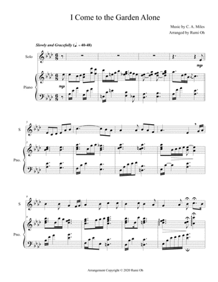 Book cover for I Come to the Garden Alone (Hymn Piano Arrangement for Voice or Solo Instrument)