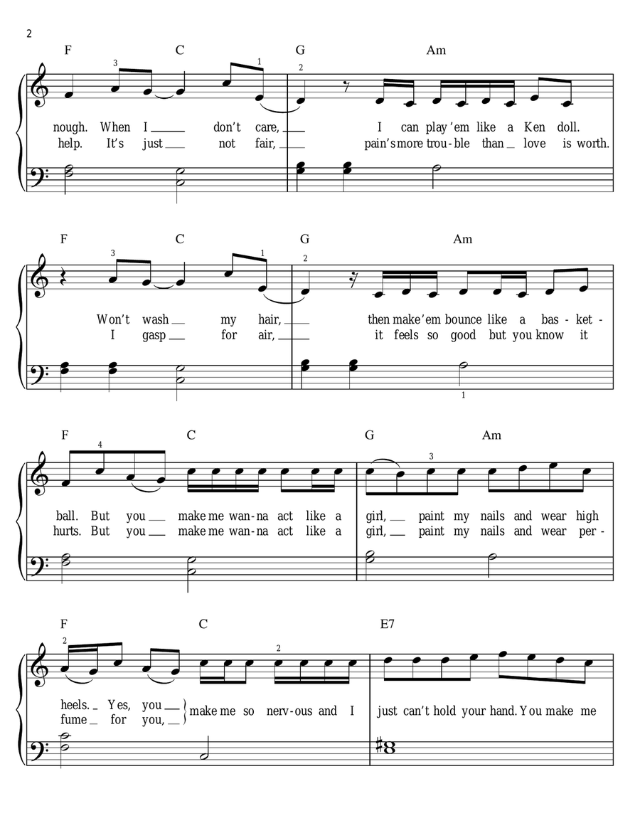Heart Attack Heart Attack Easy Piano scores gallery preview page 2