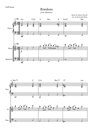 Rondeau (from Abdelazer) for Flute & Bassoon Duo and Piano Accompaniment with Chords