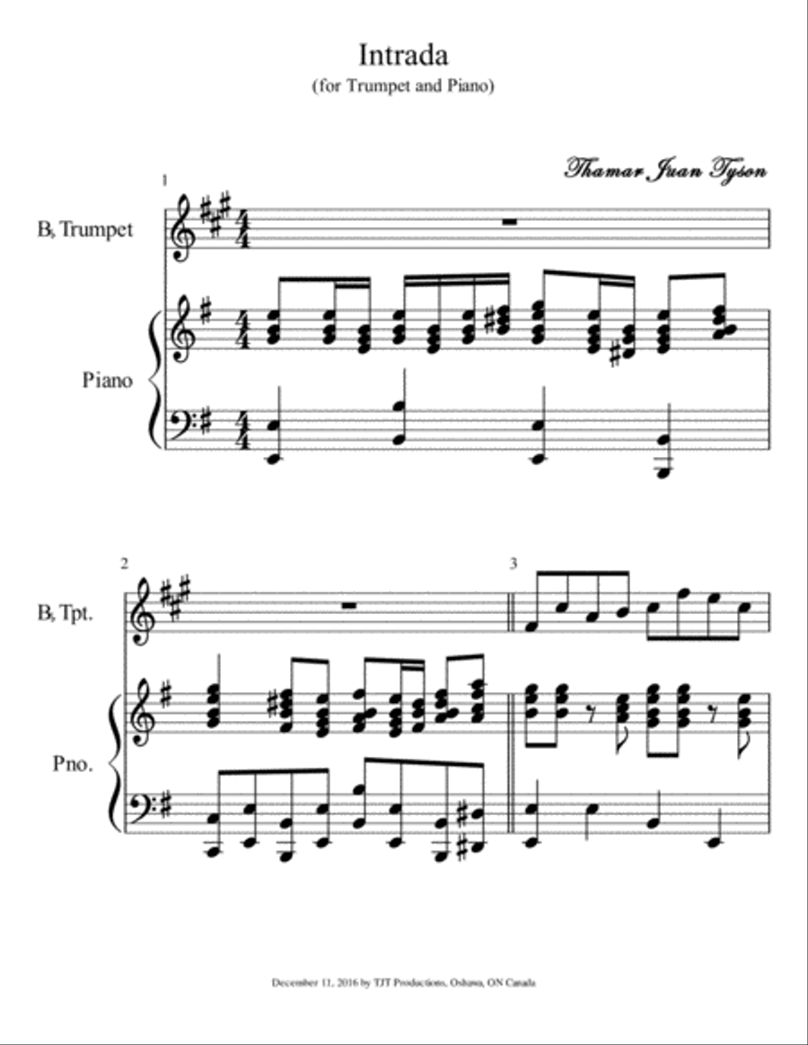Intrada for Trumpet and Piano Trumpet Solo scores gallery preview page 1