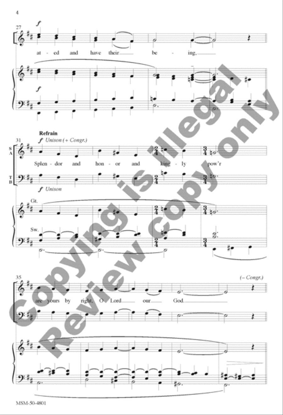 Splendor and Honor and Kingly Power 4-Part scores gallery preview page 4