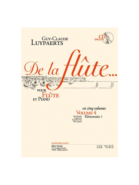 De La Flute Vol.4 (flute & Piano) Avec Cd Al29334