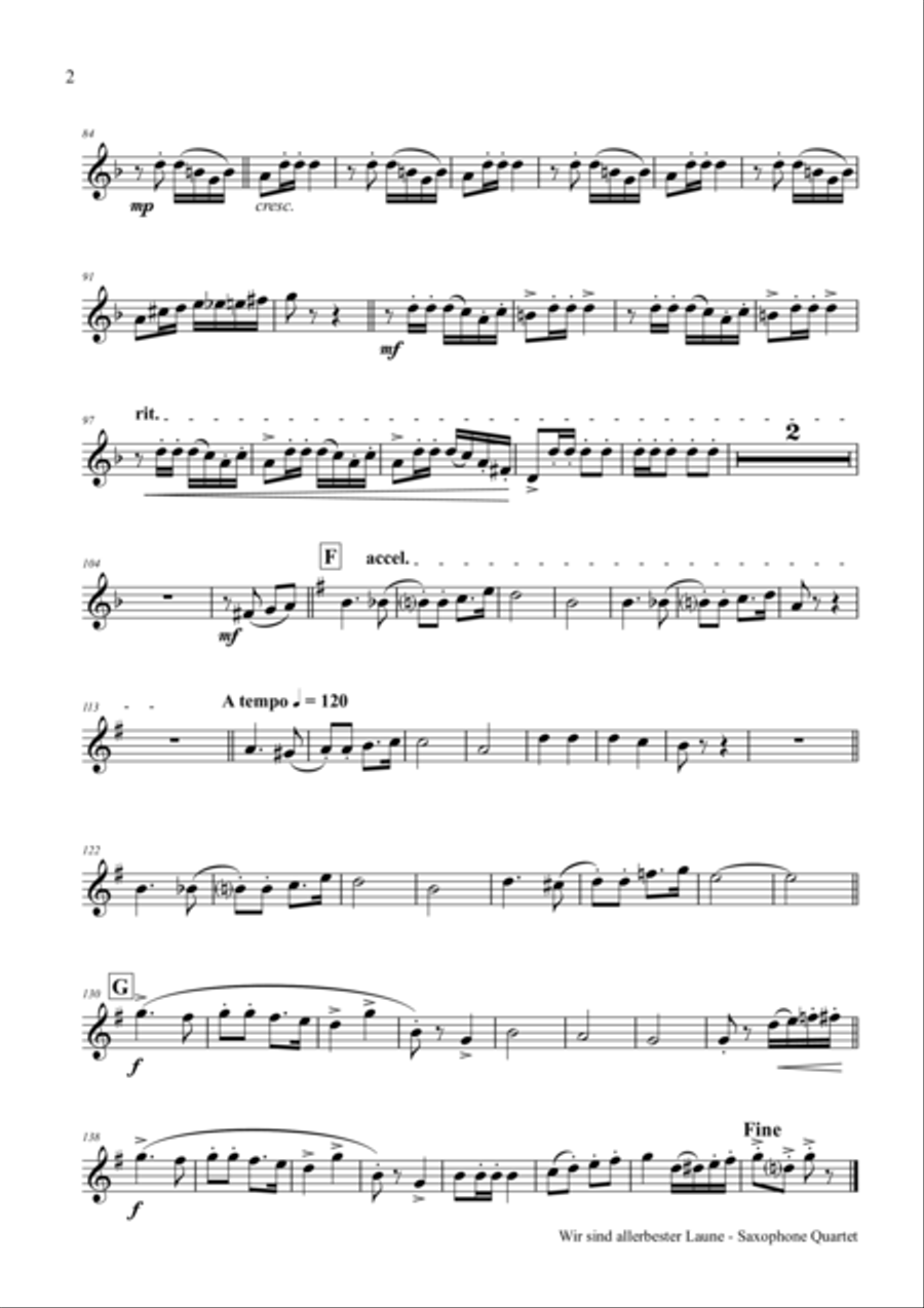Allerbester Laune - German Polka - Saxophone Quartet Saxophone Quartet scores gallery preview page 6