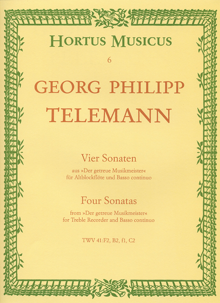 Four Sonatas for Treble Recorder and Basso continuo