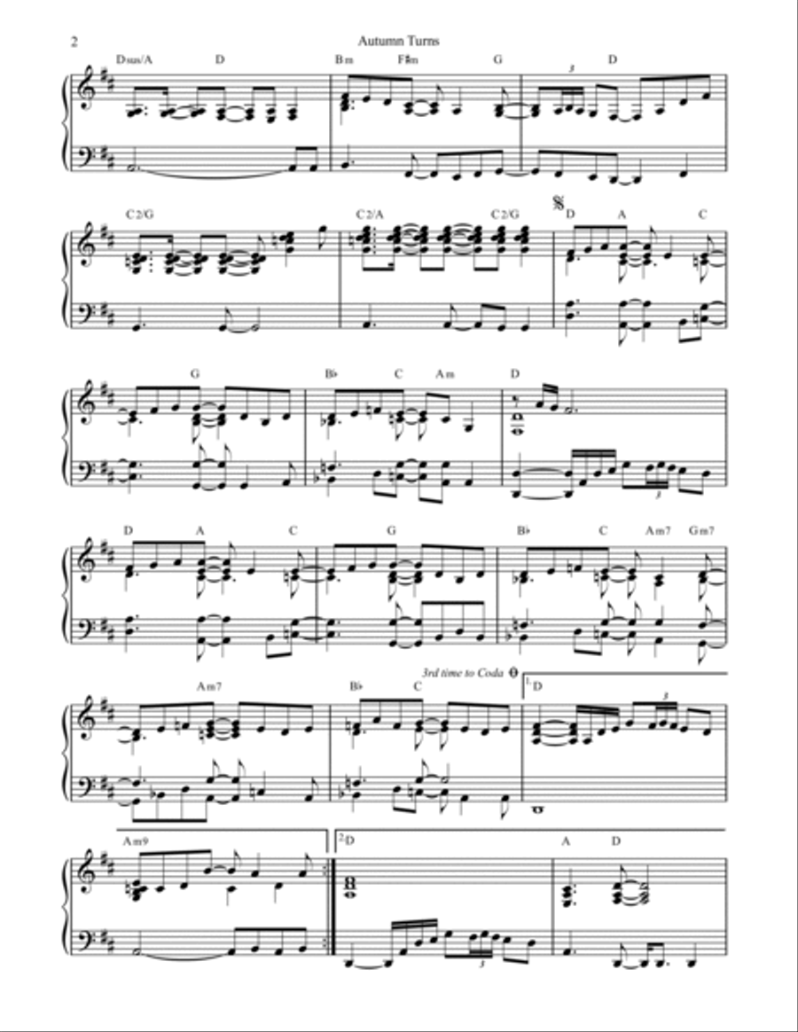 Autumn Turns Autumn Turns Piano Solo scores gallery preview page 2